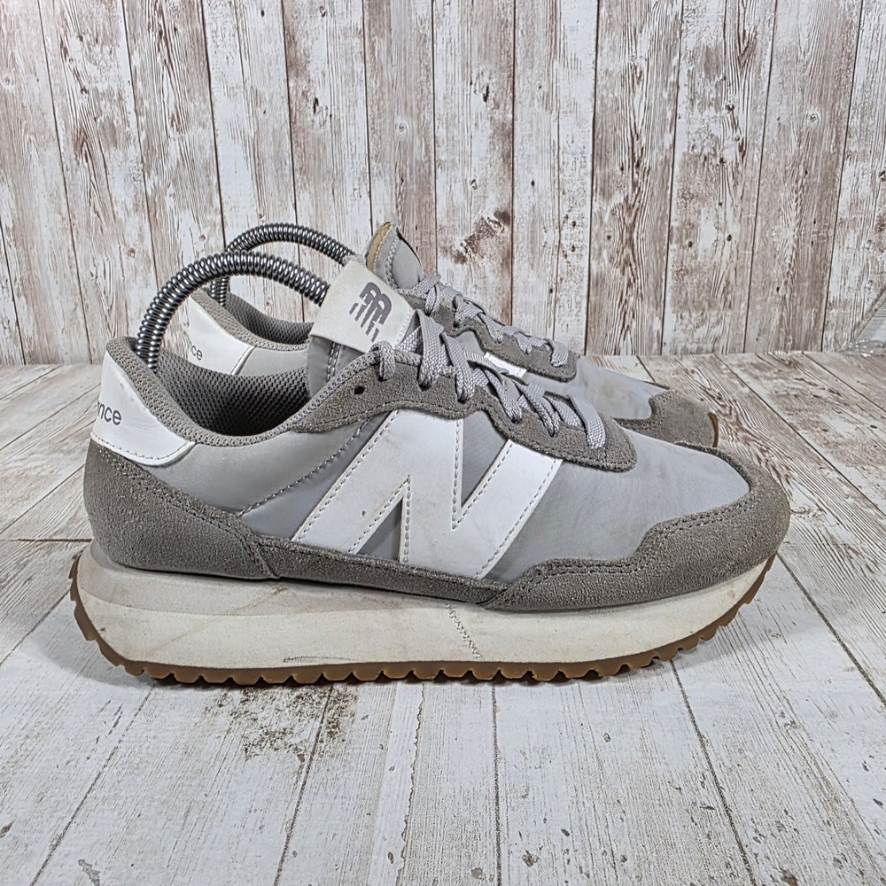 New Balance 237 Womens Grey White Suede Lifestyle Sneakers WS237NM 7.5